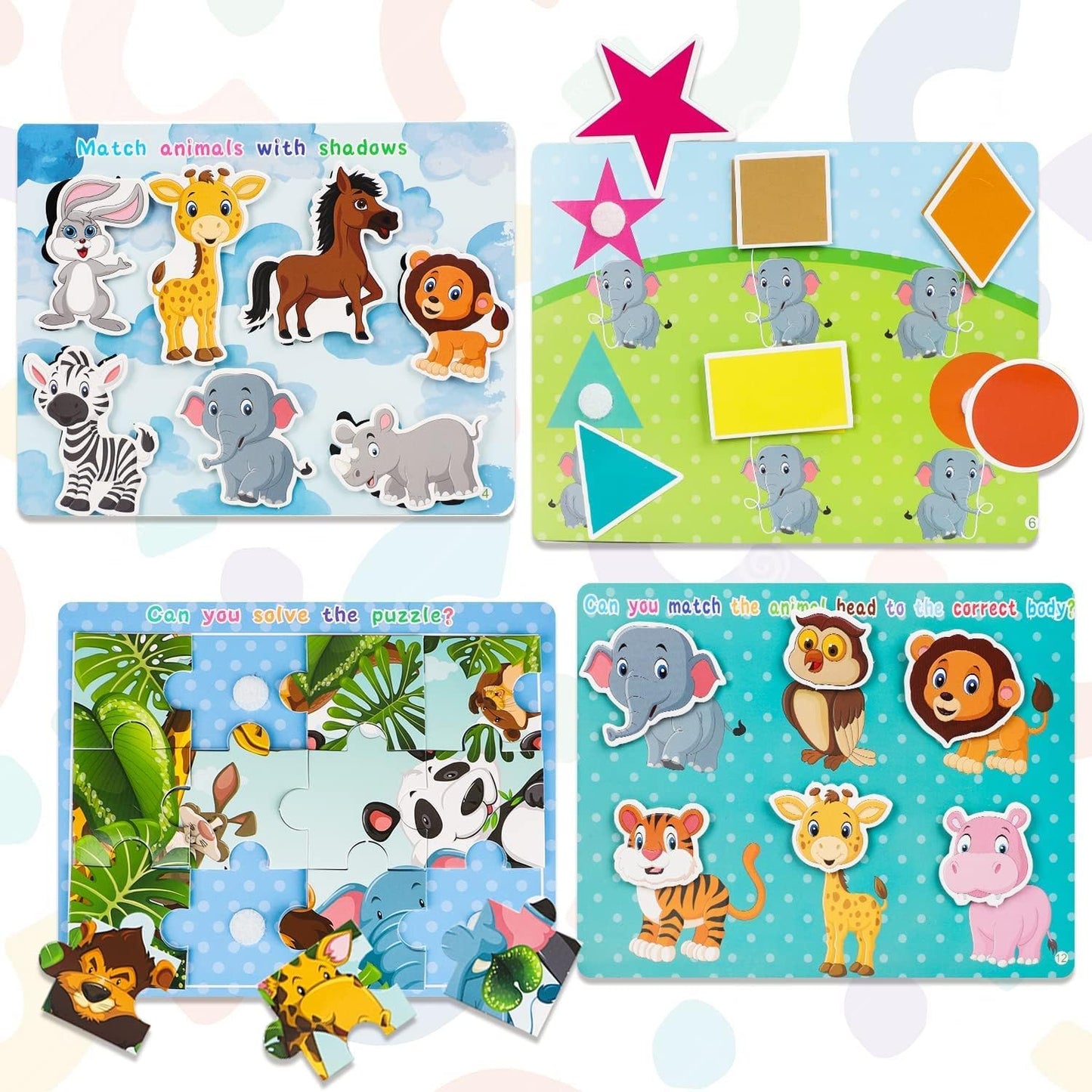 TOY Life Busy Book Preschool Learning Activities Toddler Busy Book with 32 Pages Autism Sensory Learning Materials Preschool Montessori Learning Toys for Kids 3+ Quiet Books for Boys and Girls