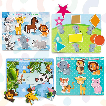 TOY Life Busy Book Preschool Learning Activities Toddler Busy Book with 32 Pages Autism Sensory Learning Materials Preschool Montessori Learning Toys for Kids 3+ Quiet Books for Boys and Girls