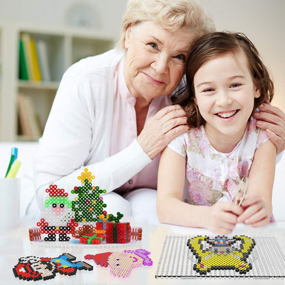 AUKUYEE Longruner 10000, 36 Colors Fuse Beads Kit 5mm DIY Art Craft Toys for Kids with 4 Pegboards, 60 30 Pattern Paper| B, 10000pcs