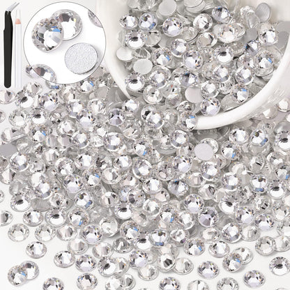 5000PCS SS6/2mm Glass Crystal Rhinestones (Clear), Bedazzling Flatback Rhinestones for Crafting DIY Crafts Nail Art Makeup Decoration, Gems Diamond Charms for Tumbler Shoes Clothing Mug