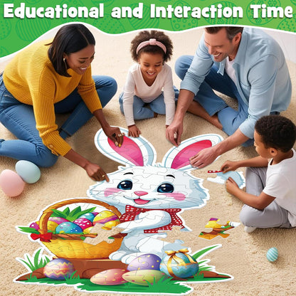 Snowman Floor Puzzle for Kids Age 4-8, 45PCS Jumbo Christmas Jigsaw Puzzle, Large 25.6" x 36.2" Winter Puzzle with Poster, for Kid Boy Girls