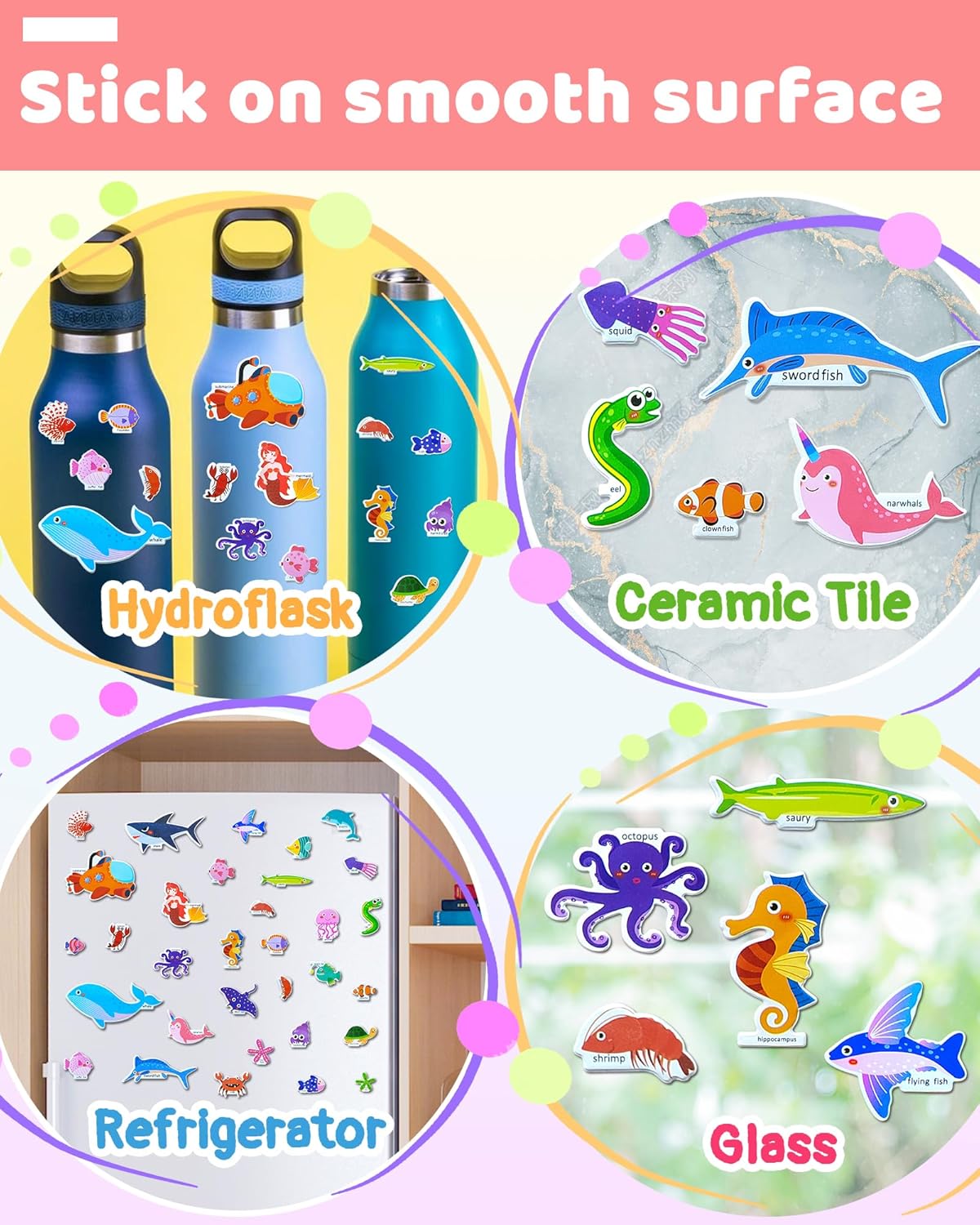 Benresive Reusable Sticker Book for Toddlers, Stickers for Kids, Travel Toys for Arts & Crafts Activities, Birthday Gift for Boys & Girls, Animals Dinosaurs Insects Themes