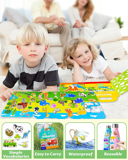 Walenced Reusable Sticker Book for Toddlers, Stickers for Kids, Toddler Sticker Book, Toddler Craft Activities, Toddler Travel Toys Ages 3 and Up Boy Girl Birthday Gifts