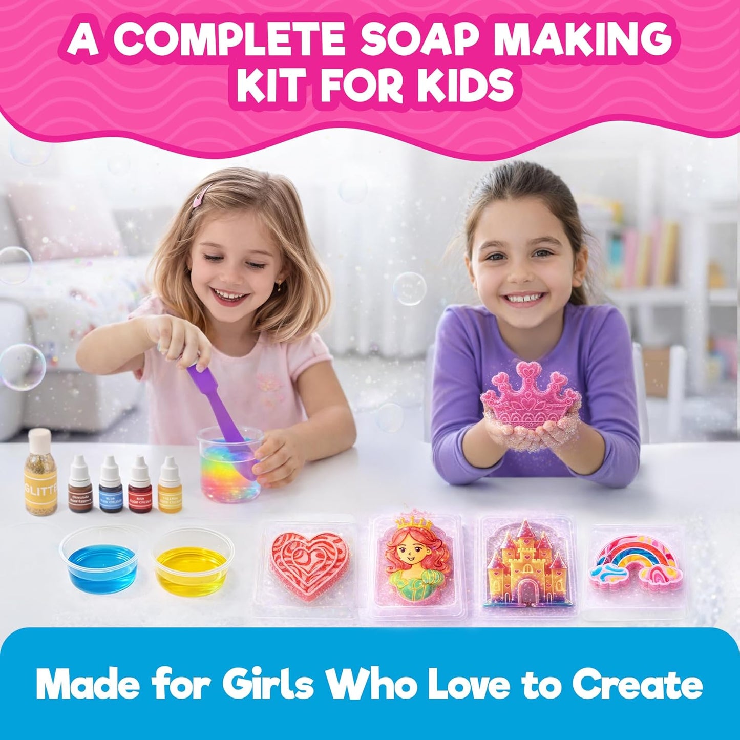 Doctor Jupiter Glam Science, DIY Makeup Craft Kit for Girls Ages 6+ | 50+ Beauty Recipes - Make Your Own Makeup, Perfume, Lip Gloss, Bath Bomb| Birthday Gift Ideas for 6-7-8-9-10-11-12 Year Olds