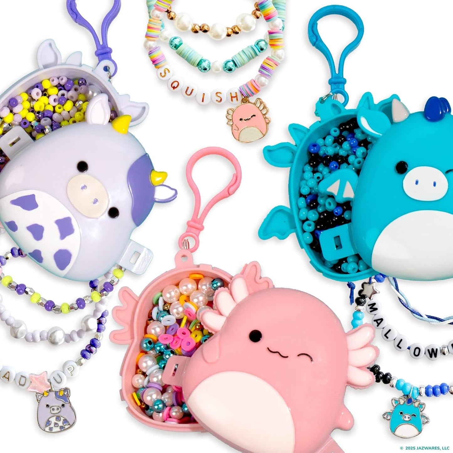 Original Squishmallows Archie The Axolotl Bracelet Kit, Friendship Bracelet Kit, Charm Bracelet Making Kit, Gifts for Girls, Squishmallows for Boys, Craft Kits