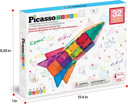 PicassoTiles Window and Door Clip On Magnetic Blocks Magnet Tiles Magnets Building Tile Construction Toy Set STEM Education Toys Learning Kit Stacking Block Playset Boys & Girls Age 3+ PT30