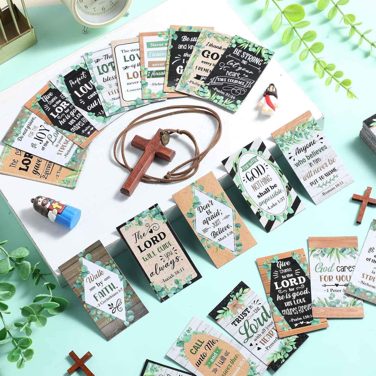 Blosssound 60 Pcs Inspirational Christian Magnets with Bible Verses Religious Refrigerator Magnet Motivational Quotes Fridge Scripture Positive Gifts for Home Office School Locker Decor(Scenery)