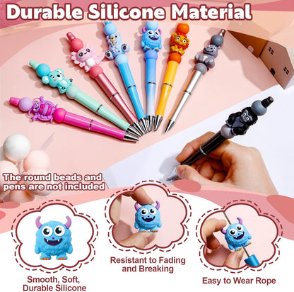 Ferreve 16 Pcs 3D Sports Football Beads Silicone Focal Beads for Keychain Making Pens for Beadable Keychain DIY Crafts Necklace Bracelet Phone Chain Charms Jewelry Making