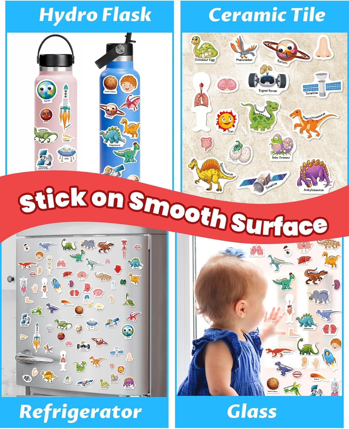 Walenced Reusable Sticker Book for Toddlers, Stickers for Kids, Toddler Sticker Book, Toddler Craft Activities, Toddler Travel Toys Ages 3 and Up Boy Girl Birthday Gifts