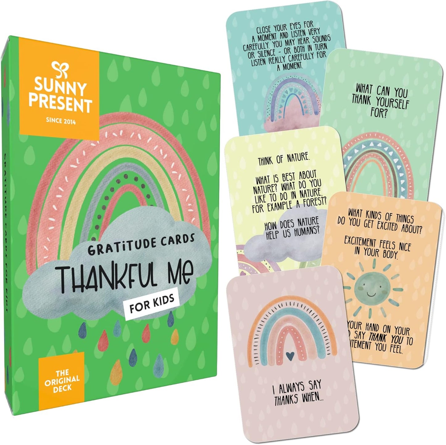 Sunny Present Thankful Me - Gratitude Cards for Kids - Mindful Play and Conversation for Children to Celebrate Life, Inspire Appreciation, Build Resilience