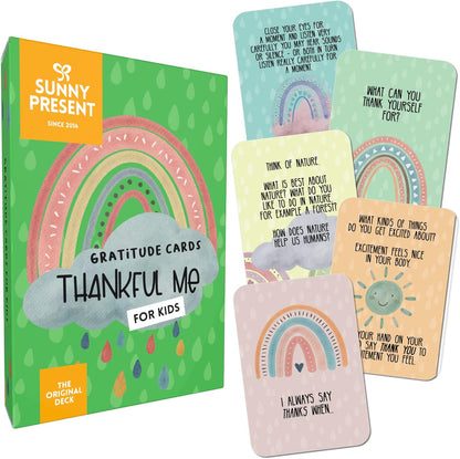 Sunny Present Thankful Me - Gratitude Cards for Kids - Mindful Play and Conversation for Children to Celebrate Life, Inspire Appreciation, Build Resilience