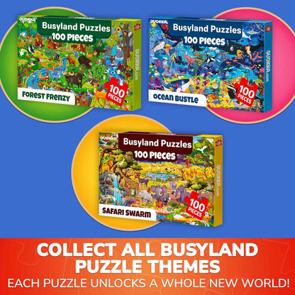 QUOKKA 100 Piece Puzzles for Kids Ages 4-6 – Floor Kids Puzzles Ages 6-8 Year Old – Toy for Learning Forest Animals for 8-10 yo – Jigsaw Toddler Game for Boy and Girl 3-5