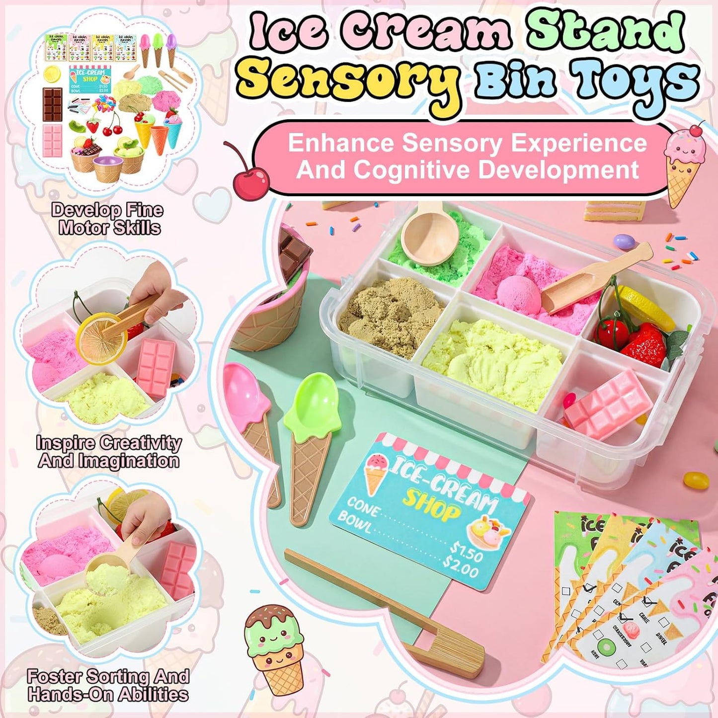 Thenshop Summer Aloha Juice Bar Sensory Bin Lemonade Stand Summer Sensory Bin Filler Sandbox Play Sand Kit Juice Stand Education Activities DIY Making Kit for Play Gift Sorting Counting Training