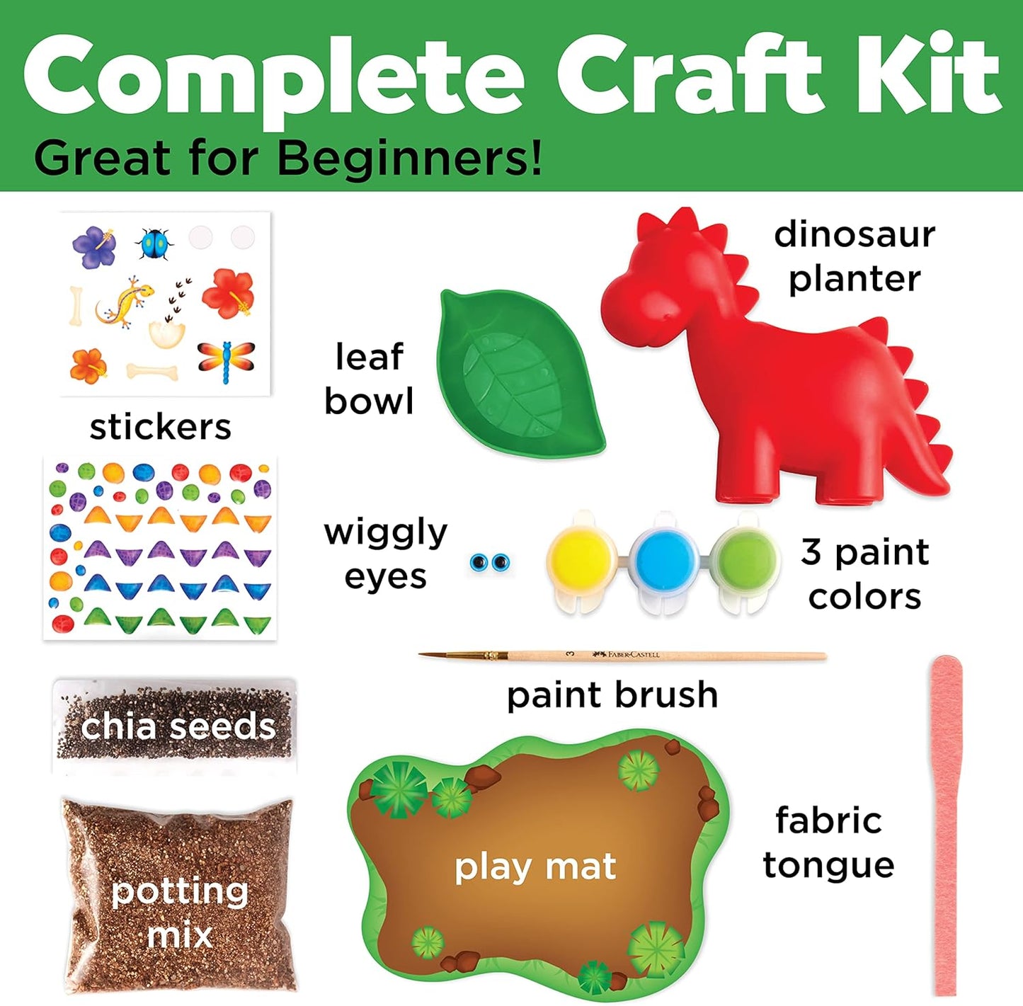 Creativity for Kids Dinosaur Self Watering Plant Pet, Kids DIY Kit, Dinosaur Crafts for Boys, Easter Basket Stuffers (Ages 6+)
