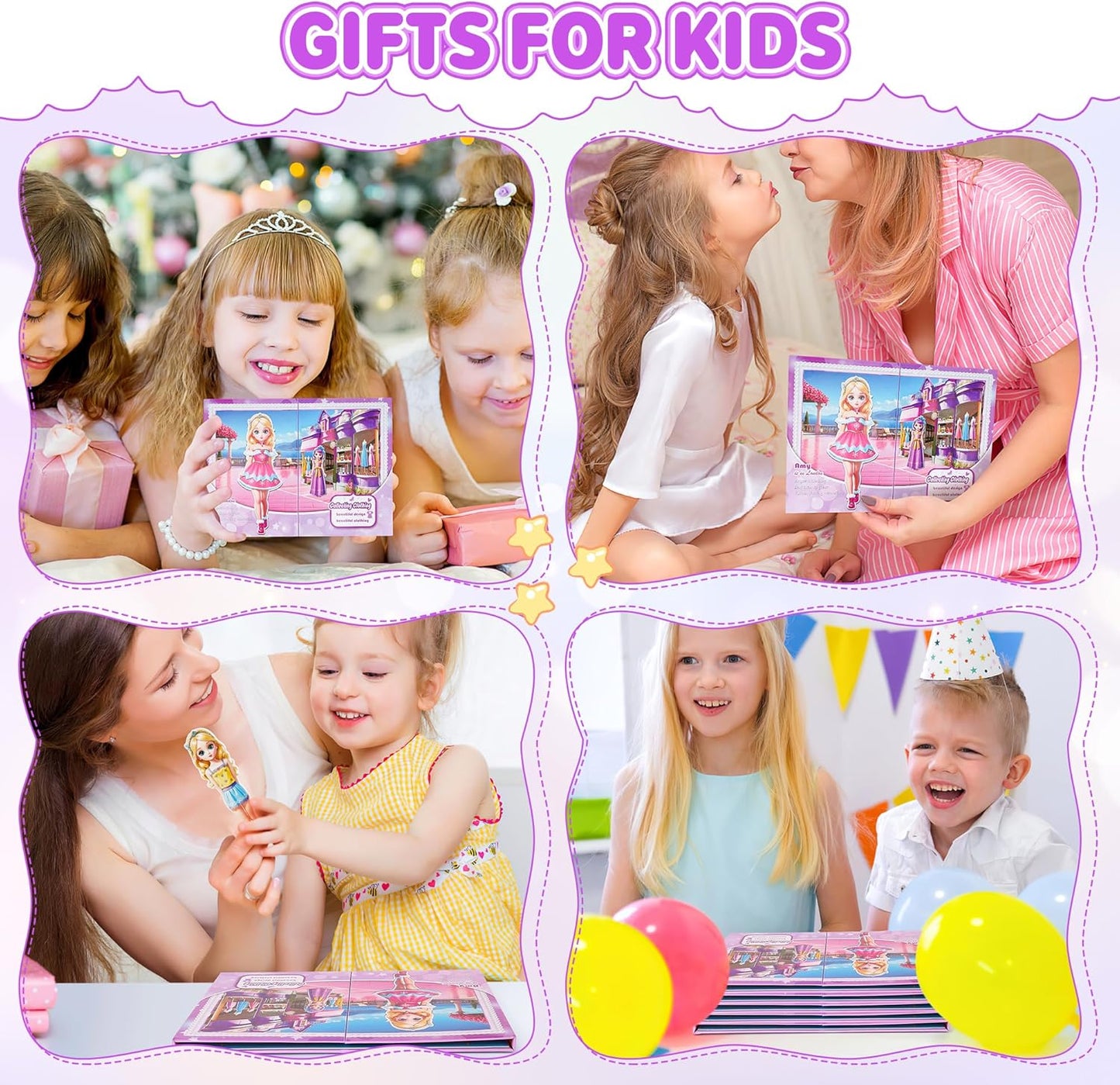 Magnetic Dress Up Dolls for Girls - Princess Magnet Paper Dolls Book with 3D City Buildings - Travel Car Trip Quiet Book Game Toys Easter Birthday Gifts for Kids Toddlers Ages 3 4 5 6 7(Style C)