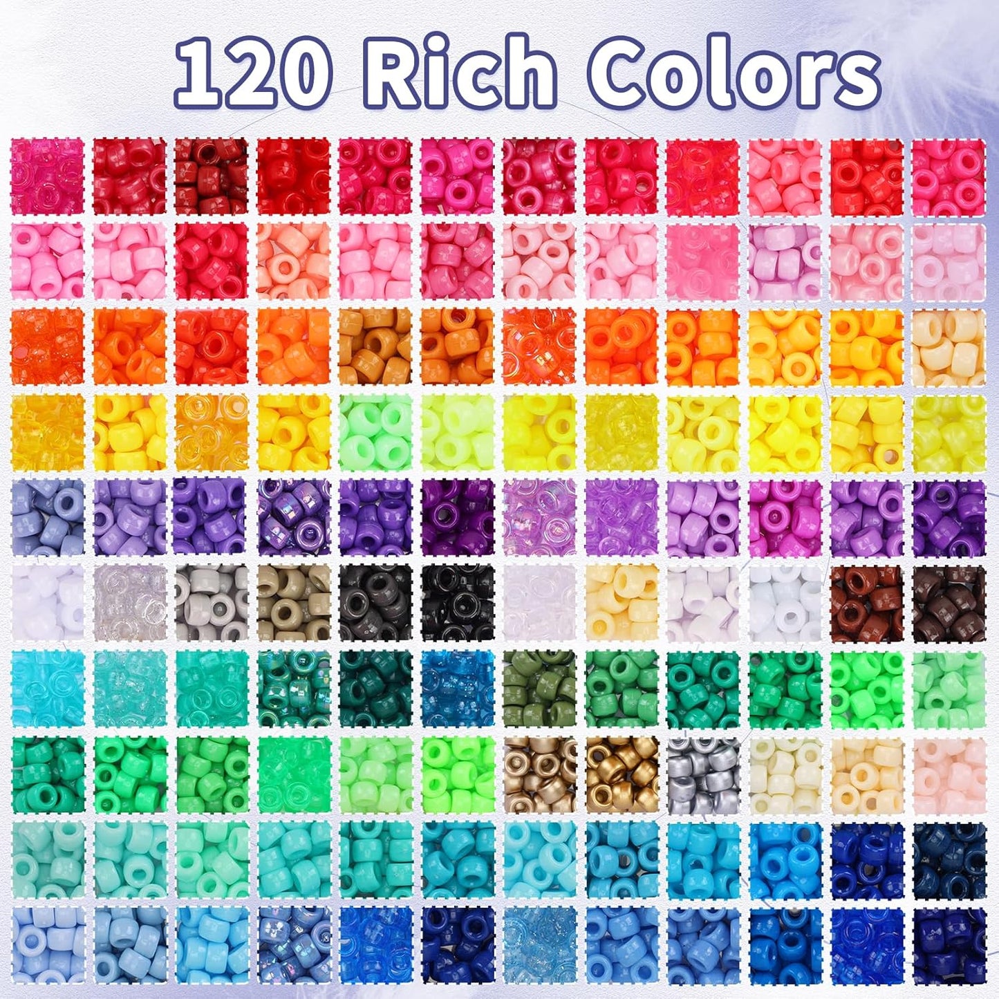 Bracelet Making Kit 96 Colors Pony Beads 3300pcs Friendship Bracelet Kit Rainbow Kandi Beads with Letter and Heart Beads Elastic Threads for Kids Adults Keychain Jewelry Necklace Making