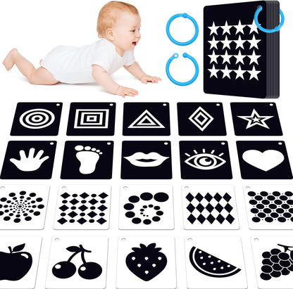 50 PCS Kid First Cognitive Flashcards,Double Sided Printed 7 in 1 Colorful Cards Alphabet,Numbers, Foods,Animals,Shapes,Colors with 3 Reclosable Rings,Learning Tool for Pre-K Kindergarten Toddlers