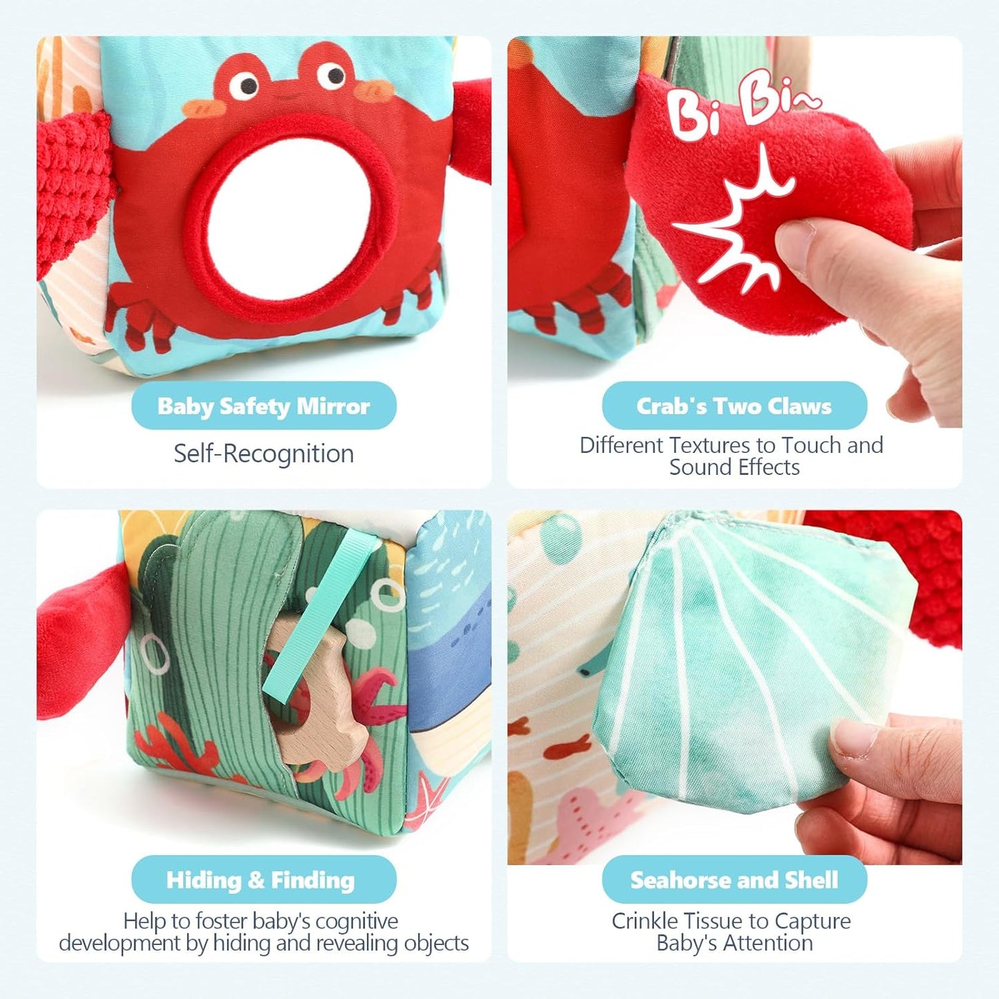Youuys Baby Tissue Box Toy for Babies 6-12 Months, Montessori Sensory Toys for 1 Year Old Boy, Infant Toy with Crinkle Tissues & Fine Motor, for 6 9 12 18 Months Old Kids 1st Birthday