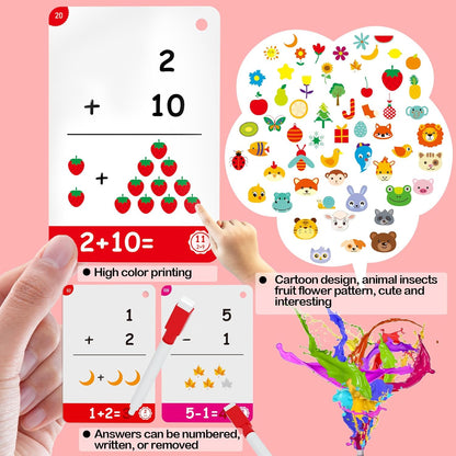WJPC 55 Cards, 106PCS High Frequency First-Grade Sight Words Flash Cards, 1st Grade Phonics Learning Cards for 5,6,7,8 Years Ages Kids Boys, Girls Learn to Read, Write, Association, Sentence Making
