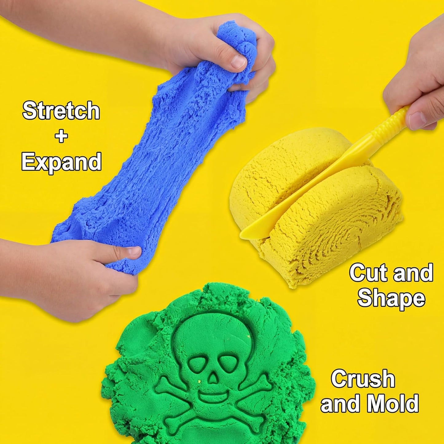 Carolart Unicorn Stretchy Cloud Sand,Blue & Pink Play Sand,Treasure Chest with Sensory Sand,Stretchable,Moldable,Expandable Cloud Slime,Tactile Fun Sensory Kit, Sensory Toys for Kids Ages 3+