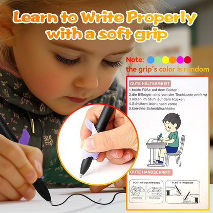 4 Magic Grooved Writing Practice for Kids - English Pre K Tracing Practice Book, Reusable Preschool Handwriting Workbooks Without Tears, 4-Theme Copybooks with Pen Refill for Age 3-10 (English, Small)