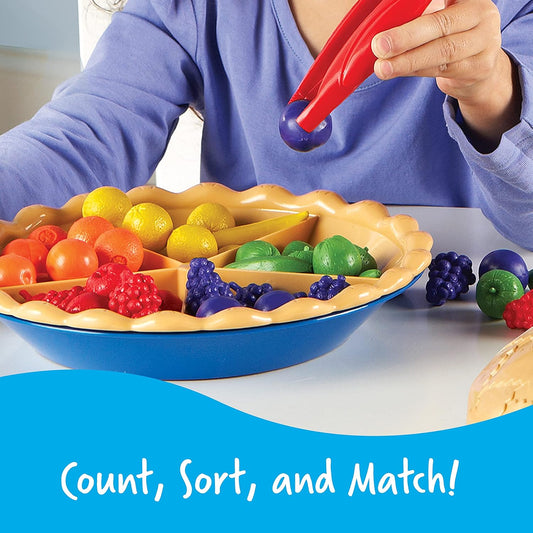 Learning Resources Super Sorting Pie - Sorting and Matching, Fine Motor Skills, Food Toys, Color Recognition, Counting Game, Preschool, Toddler Math Manipulatives, Gifts for Boys and Girls