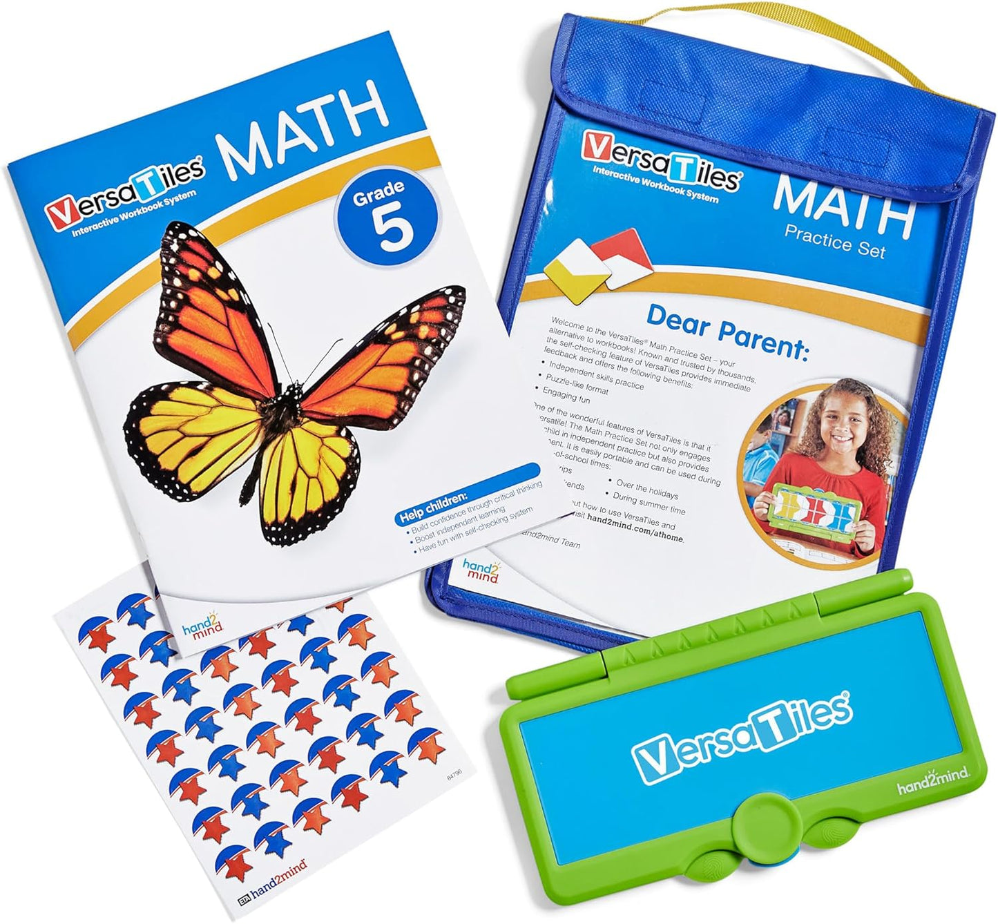 hand2mind VersaTiles Math Practice Take Along Set for Grade 5, Homeschool Curriculum, Math Workbook for Students, Elementary Classroom Must Haves, Kids Learning Activities for Fifth Grade