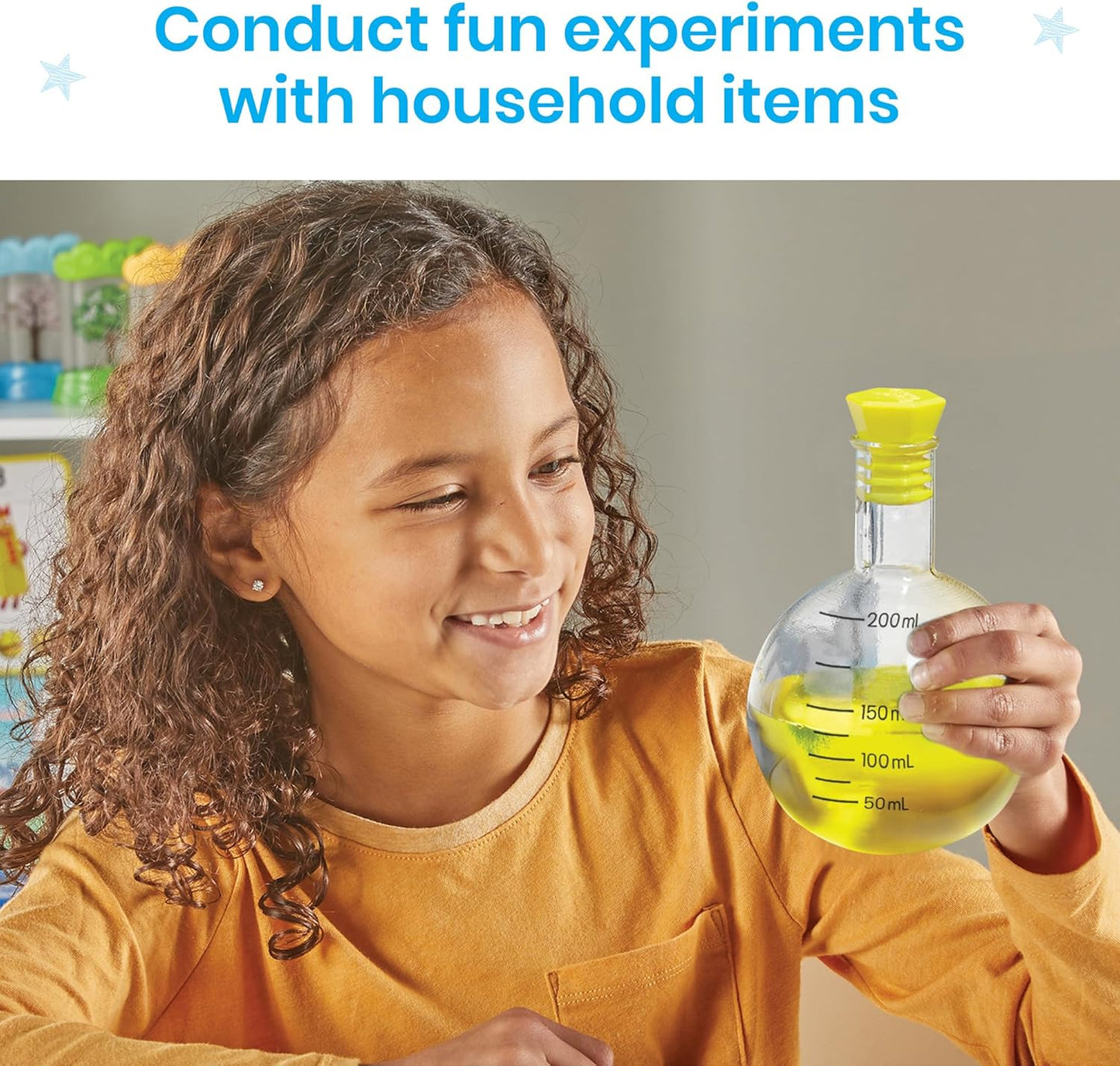 Hand2Mind Starter Science Measuring Flask Set - Plastic Beakers, Measuring Toys, Kids Chemistry Set, Educational Science Kits, Classroom Science Supplies