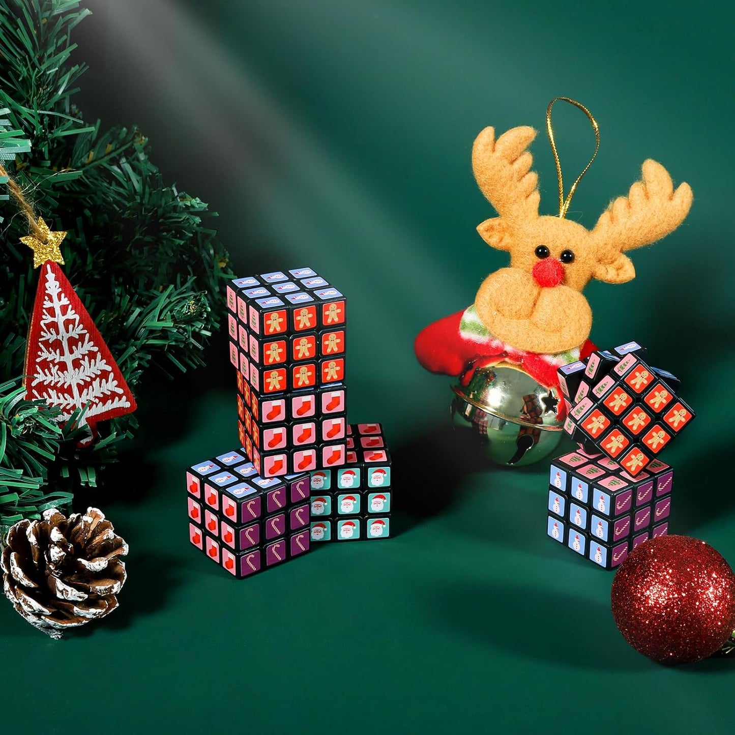48 Pack Mini Cube Bulk, 1.18 Inch 3x3x3 Small Puzzle Cubes Set, Birthday Party Favors, Classroom Rewards Prizes, Stocking Stuffers, Easter Basket Fillers for Kids