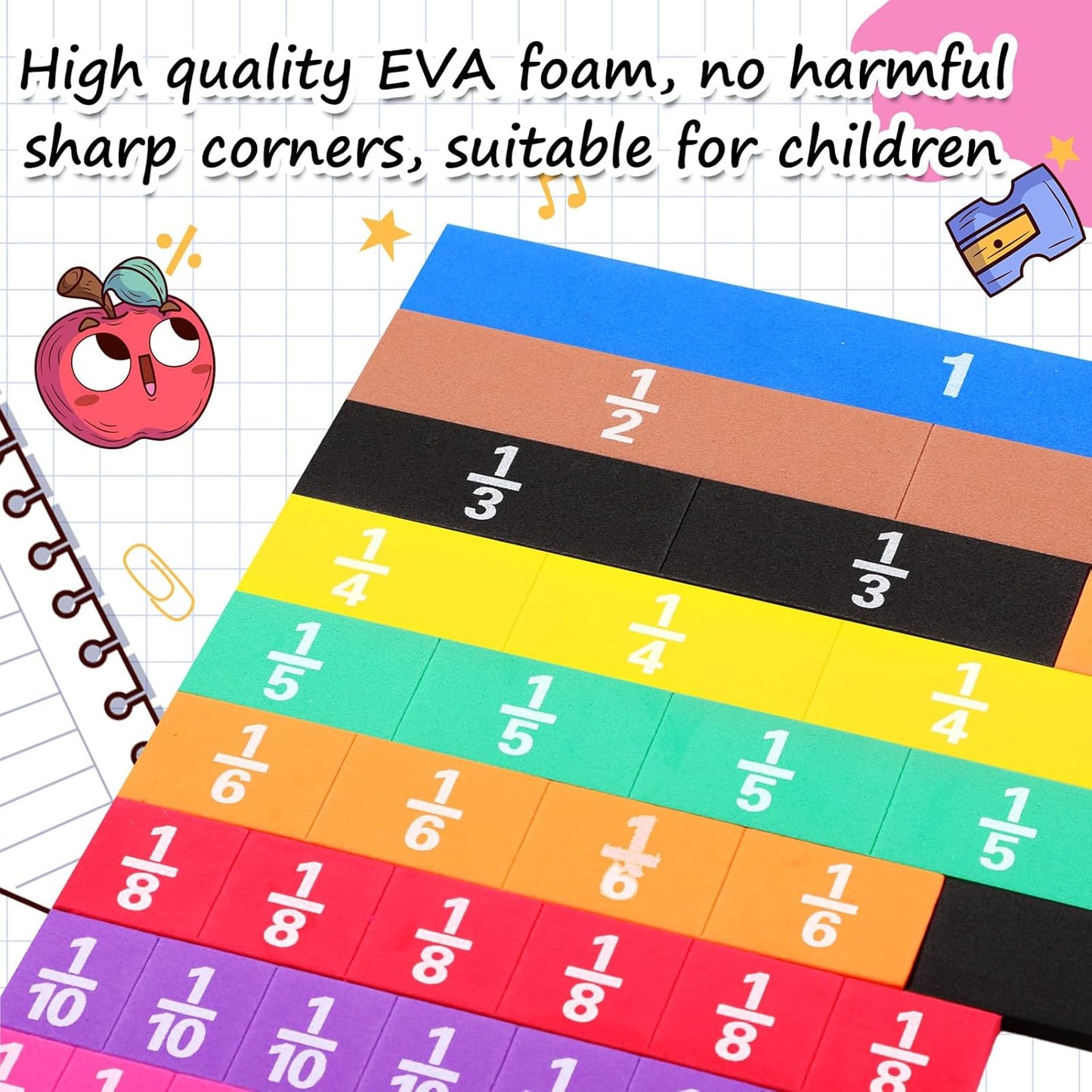 Sayglossy 12 Sets Fraction Set for Math Classroom Fractions Manipulatives Math Manipulatives for Home School Supplies (Circles)