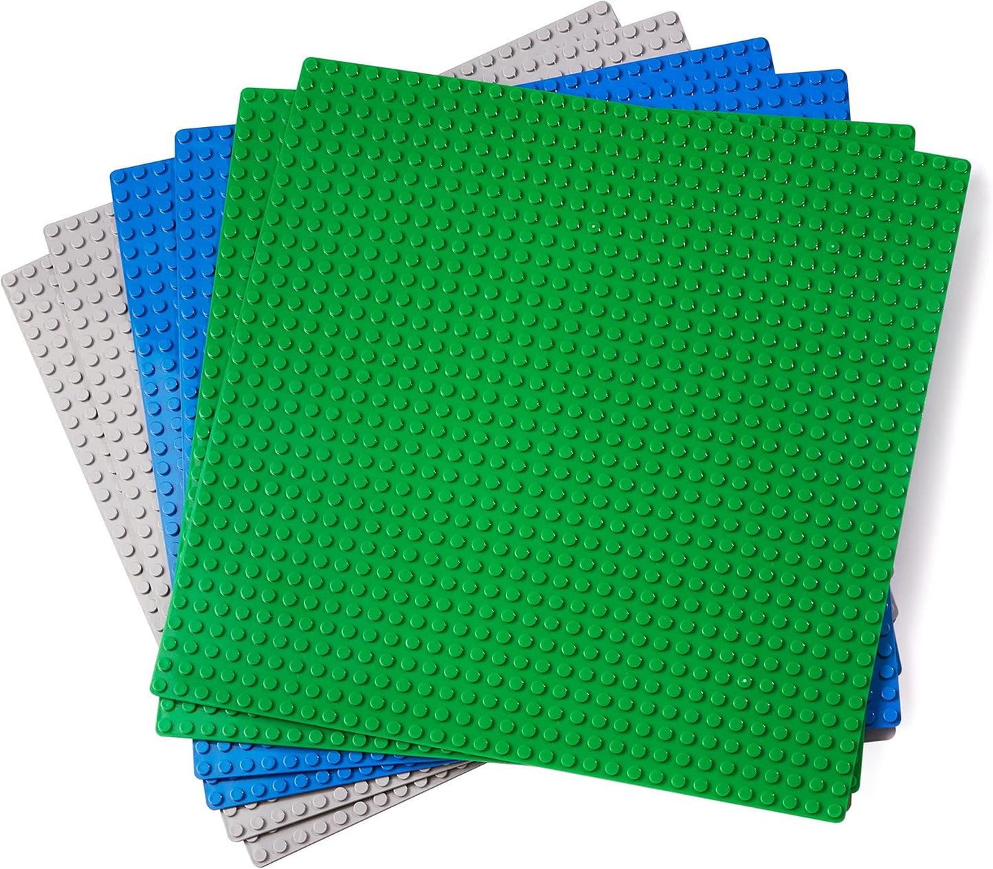 Apostrophe Games Island Building Block Base Plates Compatible with All Major Brands - 3 Pack Beach - 2 Straight & 1 Center Grass add-on to Expand Your Island - 10-1/16" x 10-1/16"Inches