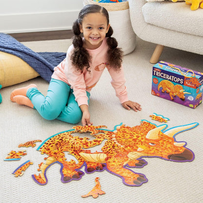 Peaceable Kingdom Giant Floor Puzzles with Uniquely Fun Shaped Pieces for Kids Ages 3+ Gifts for Boys and Girls - Racecar