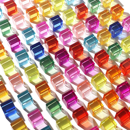 30 Pcs Mixed Acrylic Blocks Set - 10 Long (2.5x2.5x5CM) + 20 Cube (2.5x2.5x2.5CM) Rainbow Gem Blocks, Sensory Stacking Toy for 1 2 3 4 Years Old, Boys Girls Gift with Rich Building Possibilities
