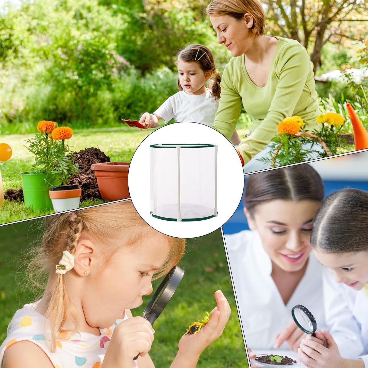 Butterfly Enclosure - Zipper Mesh Cage Terrarium, Foldable Caterpillar Butterfly Growing House, Breathable Habitat | Heavy Duty Outdoor Cages for Garden Yard Patio Balcony Lawn | Safe Portable Nature