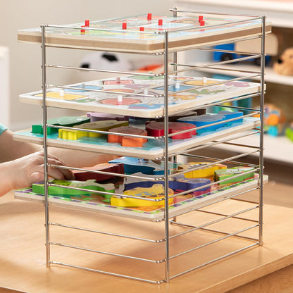 Melissa & Doug Puzzle Storage Rack - Wire Rack Holds 12 Puzzles