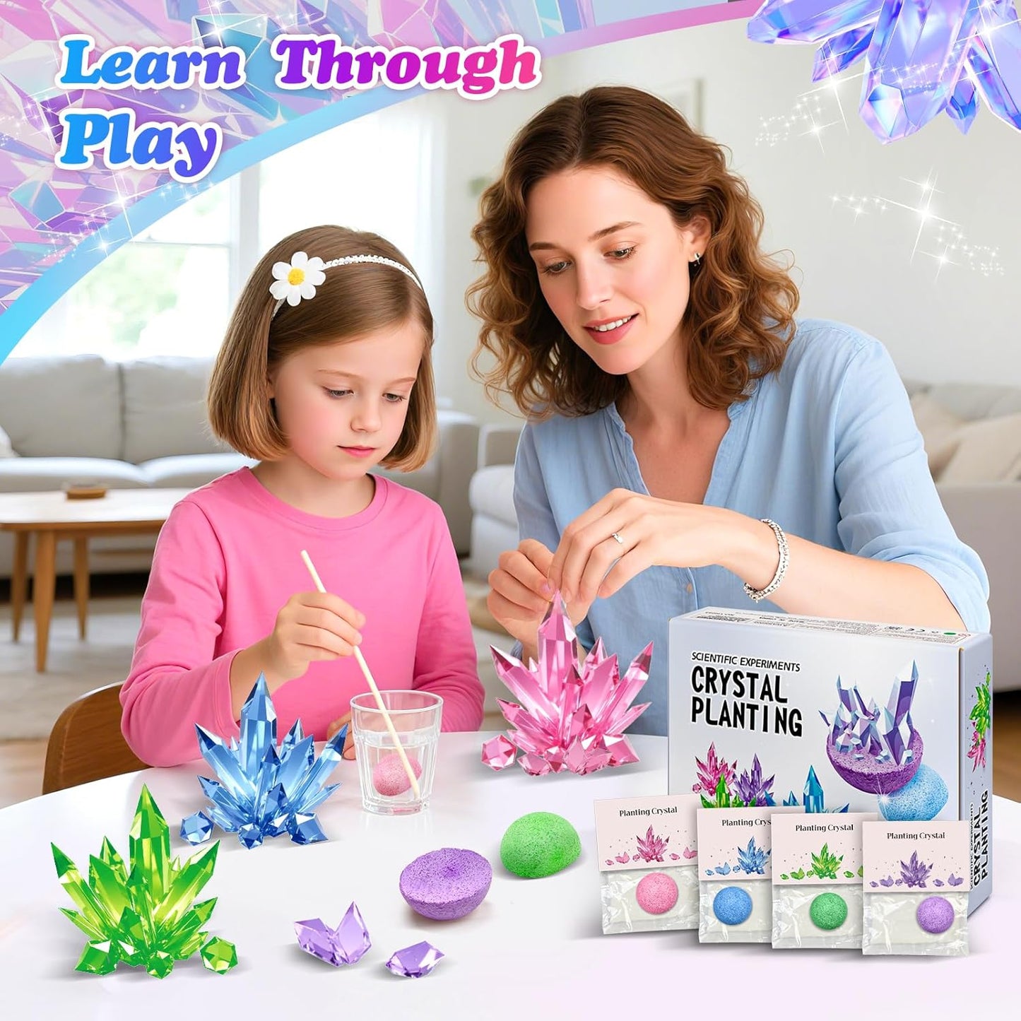 16Pcs Science Kit Crystal Growing Party Favor Supply Gifts for Kids Classroom Goodiebags Christmas Valentine's Day Gifts (16Pcs, One Size)