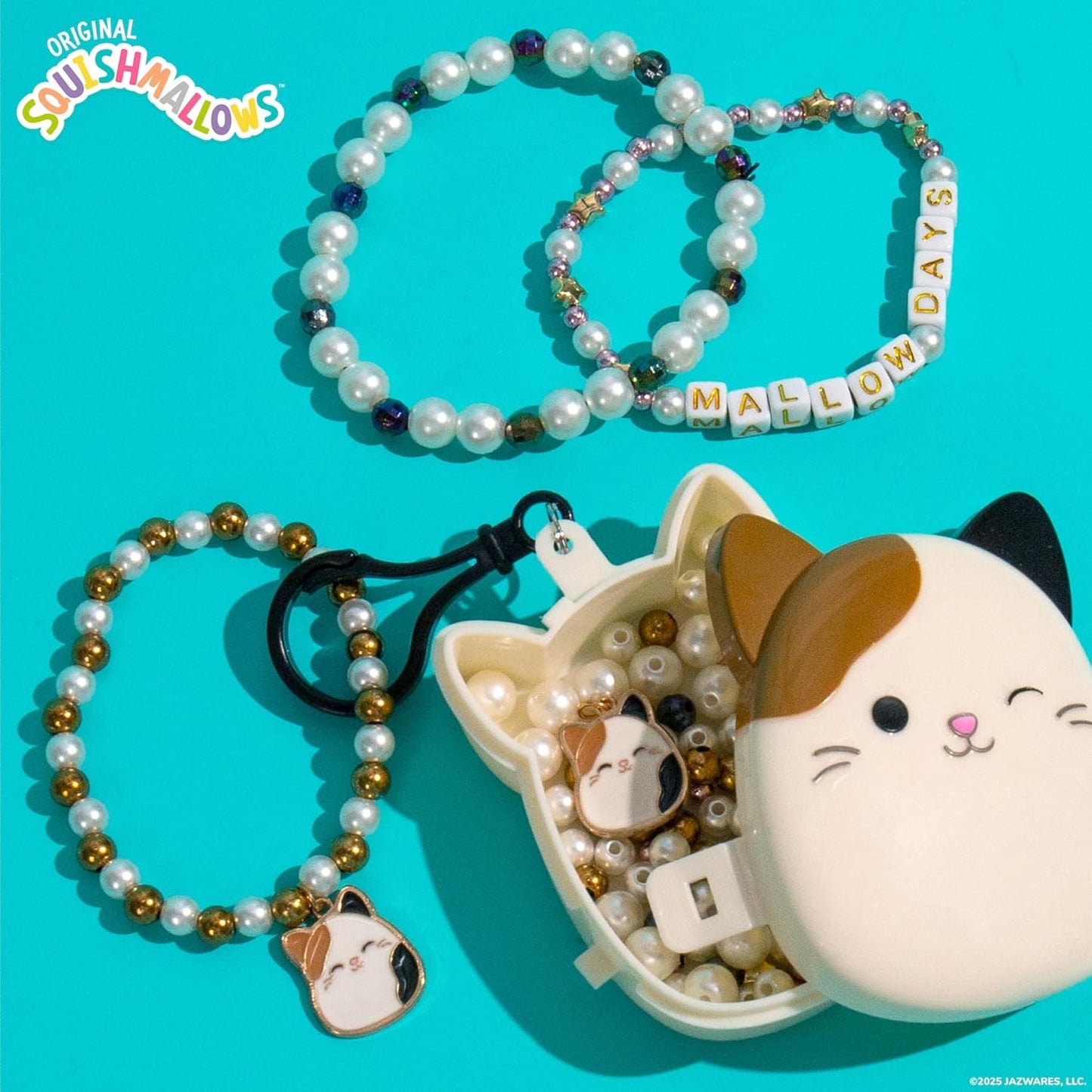 Original Squishmallows Archie The Axolotl Bracelet Kit, Friendship Bracelet Kit, Charm Bracelet Making Kit, Gifts for Girls, Squishmallows for Boys, Craft Kits