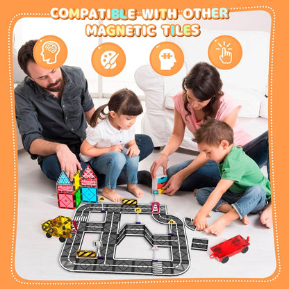 Mruikeny Magnetic Tiles Building Blocks for 3 4 5 6 7 8+ Years Old Boys Girls Colorful Magnet Stacking Toys Birthday Gift for Toddlers STEM Preschool Educational Construction Tiles Set