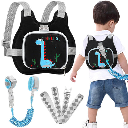 Accmor Toddler Harness Leash + Reflective Anti Lost Wrist Link, Cute Car Kids Back Pack with Hand Strap Collapsible Child Walking Restraint Belt Tether Hold Baby Boys Close for Outdoor Travel