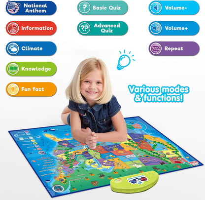 BEST LEARNING i-Poster My World – Interactive Talking World Map for Kids Ages 5-12 to Learn Countries, Flags, and Fun Facts About Our Planet