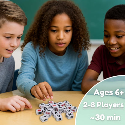 TDC Games Spelling Bee – Letter Dice Word Game for Kids and Adults, 26 Alphabet Dice, Fast-Paced Educational Travel Game, 2–8 Players Ages 6+, Vocabulary Builder for Family, School, and Classroom