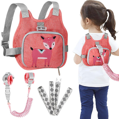 Accmor Toddler Harness Leash + Reflective Anti Lost Wrist Link, Cute Car Kids Back Pack with Hand Strap Collapsible Child Walking Restraint Belt Tether Hold Baby Boys Close for Outdoor Travel