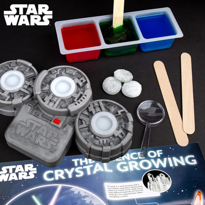 STAR WARS Glowing Crystals, Crystal Growing Kit with Light Up Display Stand, Grow 3 Colorful Crystals, Gift for 8 Year Old Boy, Merch, Toys for Boys Age 8-12