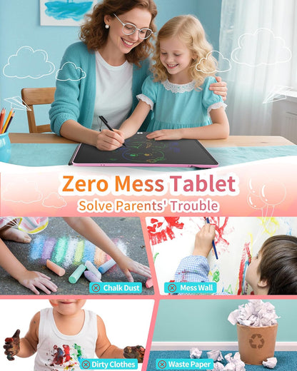 Magnetic LCD Writing Tablet for Fridge, 13 Inch Writing Tablet for Kids, Toddler Drawing Pad, Learning Toys for Boys Girls Ages 3.4.5.6.7.8, Writing Board for to-Do Lists and Family Messages (Blue)