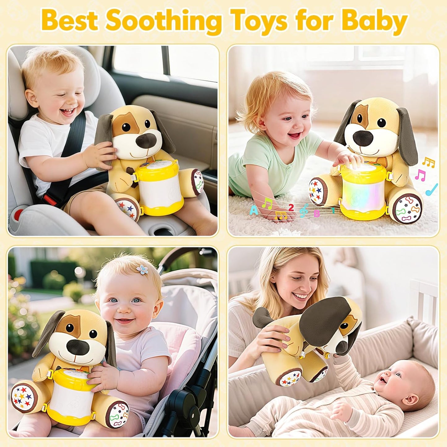 Hodurgyi Baby Toys 6-12 Months, Bear Musical Plush with Lights,ABCs,Animal Sounds, Numbers, Infant Early Learning Toy, Christmas Birthday Gifts for 6+ Month Boys &Girls