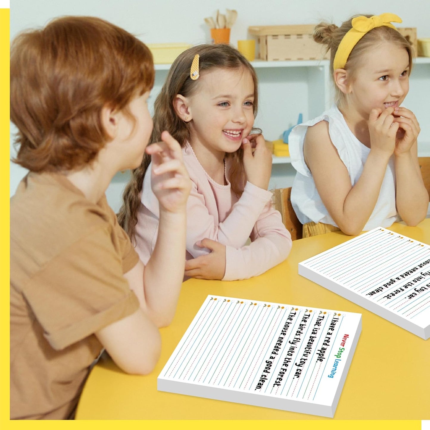 100 Sheets Ruled Writing Paper, Double-Sided Printing Skip-A-Line Ruled Writing Paper with Dotted Lines Handwriting Practice Paper 1” line spacing for Kindergarten Toddlers Kids (11” x 8.3”)