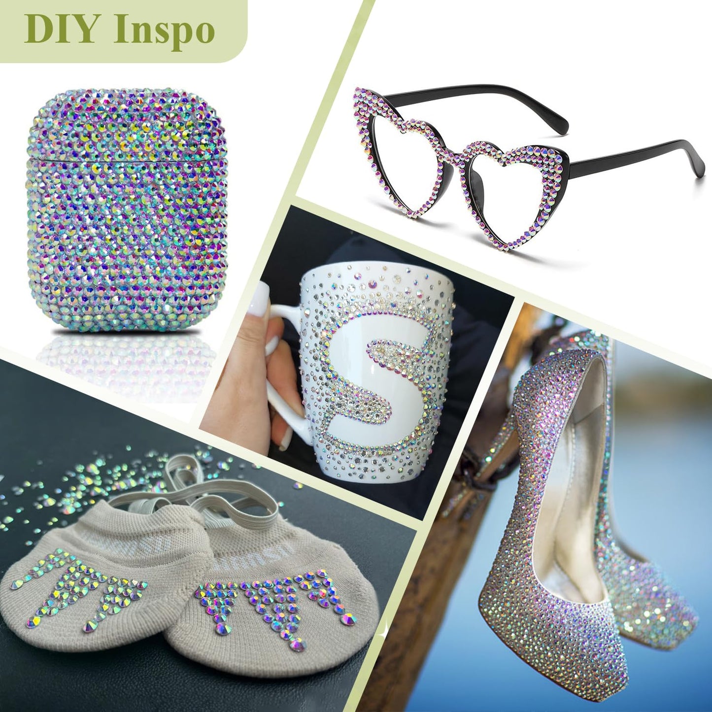 5000PCS SS6/2mm Glass Crystal Rhinestones (Clear), Bedazzling Flatback Rhinestones for Crafting DIY Crafts Nail Art Makeup Decoration, Gems Diamond Charms for Tumbler Shoes Clothing Mug