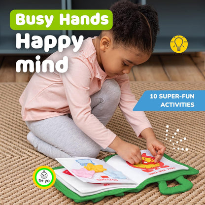 deMoca Travel Toys for Toddlers, Quiet Book for Toddlers 1-3, Baby Travel Toys for Airplane Car Rides, Montessori Busy Book for 1 Year Old with All Parts Attached, Felt Activity Pad, No Noise Gift