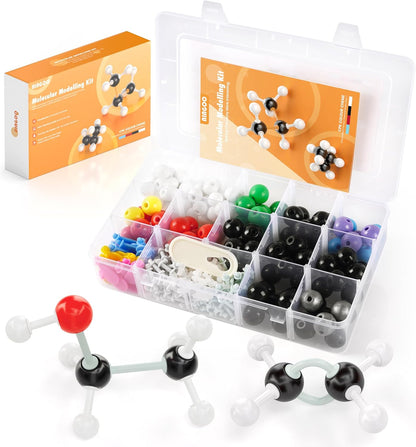 Organic Chemistry Model Kit-124 PCS,Portable Molecular Model Kit for Chemistry Classes,Atomic Element Model Set for Organic＆Inorganic Learning,Supply to Students ＆ Teachers