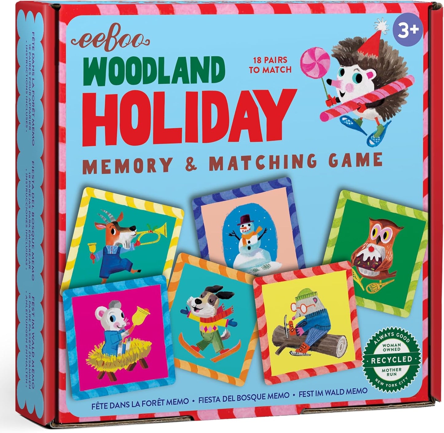 eeBoo: Memory & Matching Game- Little Birds- 18 Illustrated Matching Pairs, Concentration Tile Game, Informational Insert, Kids Ages 4+, 1-4 Players